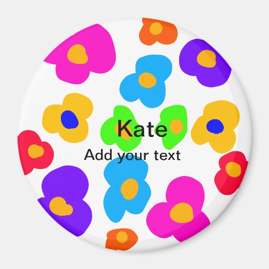 Rainbow Blume Pride Liebe hinzufügen Namenstext lq Magnet (Vorne)