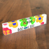 Rainbow Blume Pride Liebe hinzufügen Namenstext lq Namensplakette (Seite)