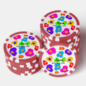 Rainbow Blume Pride Liebe hinzufügen Namenstext lq Pokerchips (Stapel)