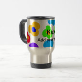 Rainbow Blume Pride Liebe hinzufügen Namenstext lq Reisebecher (Vorderseite Links)
