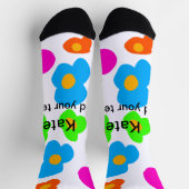 Rainbow Blume Pride Liebe hinzufügen Namenstext lq Socken (Oben)
