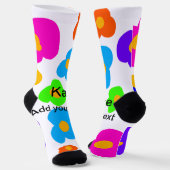 Rainbow Blume Pride Liebe hinzufügen Namenstext lq Socken (Gewinkelt)