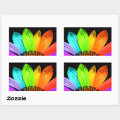 Rainbow-Blume Rechteckiger Aufkleber (Blatt)