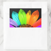 Rainbow-Blume Rechteckiger Aufkleber (Tasche)