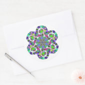 Rainbow-Blume Runder Aufkleber (Umschlag)