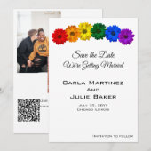 Rainbow-Blume Save the Date-Karte Date (Vorne/Hinten)