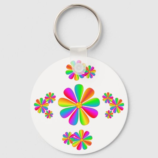 Rainbow-Blume Schlüsselanhänger (Vorderseite)