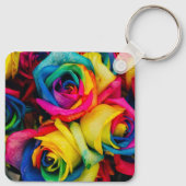 Rainbow-Blume Schlüsselanhänger (Rückseite)