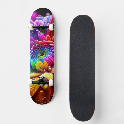 Rainbow-Blume Skateboard (Vorderseite)