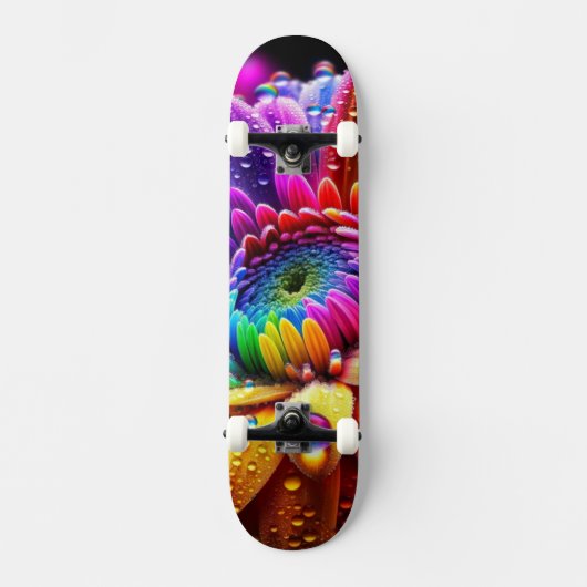 Rainbow-Blume Skateboard (Vorderseite)