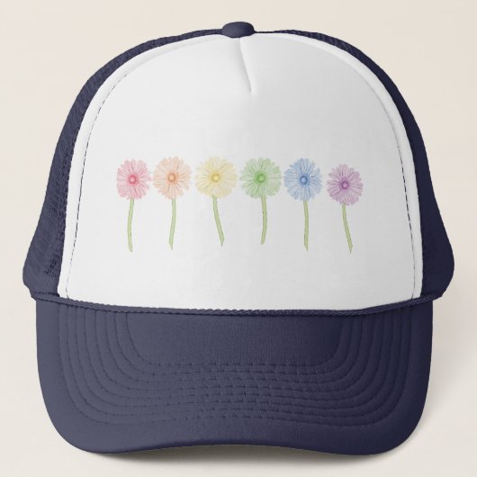 Rainbow-Blume Truckerkappe (Vorderseite)