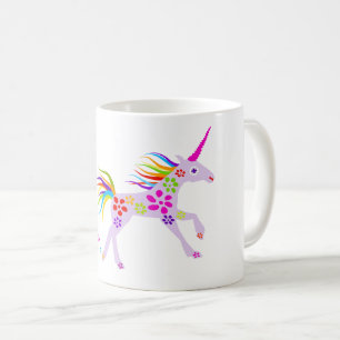 RAINBOW BLUME UNICORN VECTOR ILLUSTRATION KAFFEETASSE