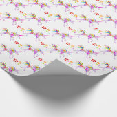 RAINBOW BLUME UNICORN VECTOR PATTERN GESCHENKPAPIER (Ecke)