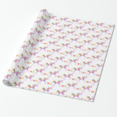 RAINBOW BLUME UNICORN VECTOR PATTERN GESCHENKPAPIER (Ungerollt)