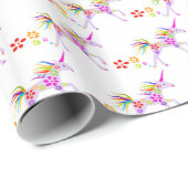 RAINBOW BLUME UNICORN VECTOR PATTERN GESCHENKPAPIER (Rolleneckpunkt)