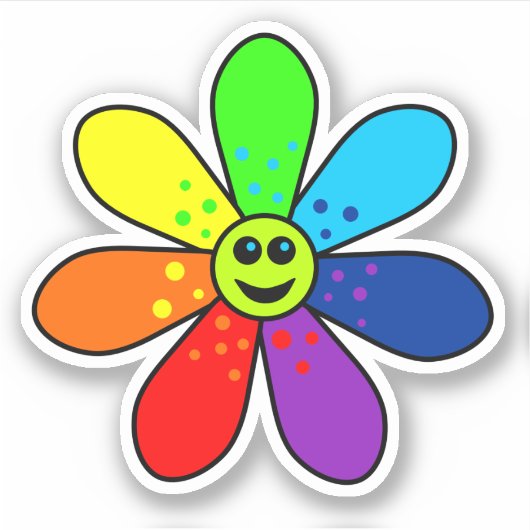 Rainbow-Blume Vinyl-Sticker Aufkleber (Vorderseite)