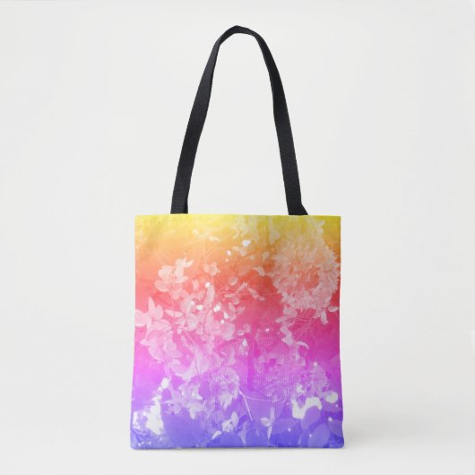 Rainbow Blumen Art Tote Tasche (Vorderseite)