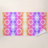 Rainbow Blumen Mandala Pattern 2 Strandtuch (Vorderseite)