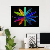 Rainbow Blumen Poster (Heimbüro)