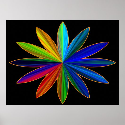 Rainbow Blumen Poster (Vorne)