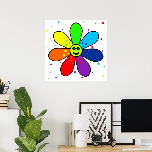 Rainbow Blumen Poster (Heimbüro)