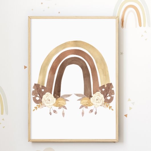 Rainbow Blumen Poster Kids Room Print