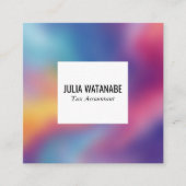 Rainbow Blur Minimalist Modern QRCode Social Media Quadratische Visitenkarte (Vorderseite)