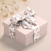 Rainbow Blush Pink Beige Gemustert Satinband