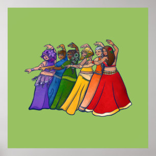 Rainbow Bly Dancer Art Bly Tanz Poster