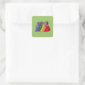 Rainbow Bly Dancer Art Bly Tanz Quadratischer Aufkleber (Tasche)