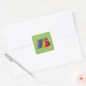 Rainbow Bly Dancer Art Bly Tanz Quadratischer Aufkleber (Umschlag)
