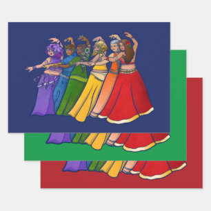Rainbow Bly Dancer Art Bly Tanz Tanz Geschenkpapier Set