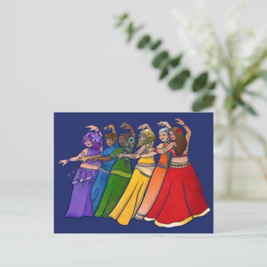 Rainbow Bly Dancer Art Bly Tanz Tanz Postkarte (Stehend Vorderseite)