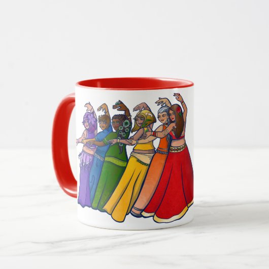 Rainbow Bly Dancer Art Bly Tanz Tanz Tasse (Vorderseite Links)