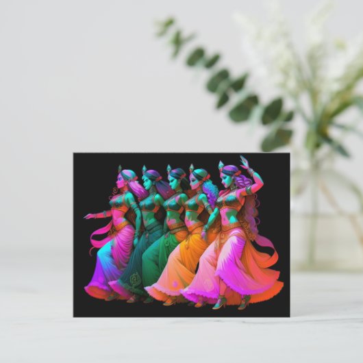 Rainbow Bly Dancers Postkarte (Stehend Vorderseite)