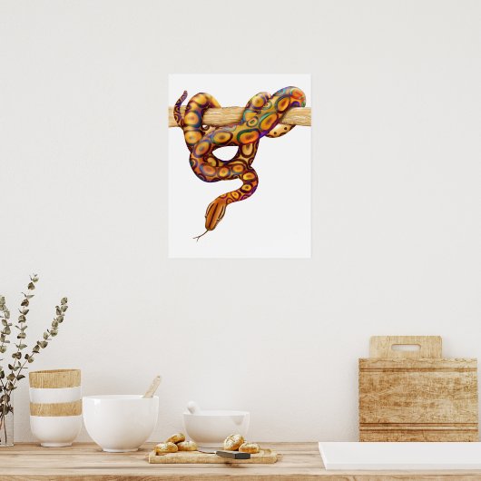 Rainbow Boa Snake Print Poster (Küche)