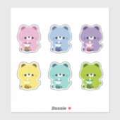 Rainbow Boba Bear Aufkleber (Blatt)