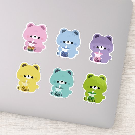 Rainbow Boba Bear Aufkleber (Detail)