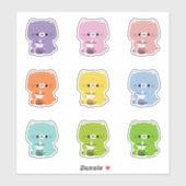 Rainbow Boba Cat Aufkleber (Blatt)