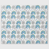 Rainbow Boho 1st Birthday Baby Shower Boy Geschenkpapier (Flach)