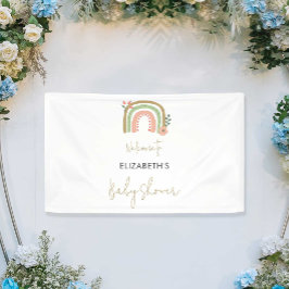 Rainbow Boho Baby Dusche Niedlich Begrüßungsskript Banner