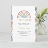 Rainbow Boho Baby Shower Einladung (Stehend Vorderseite)