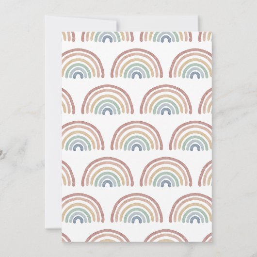 Rainbow Boho Baby Shower Einladung (Rückseite)