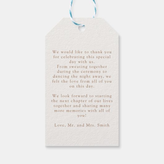 Rainbow Boho Baby Shower  Geschenkanhänger (Rückseite)