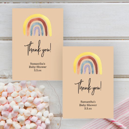 Rainbow-Boho-Babydusche Dankeskarte