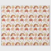 Rainbow Boho Birthday Baby Shower Gender Neutral Geschenkpapier (Flach)