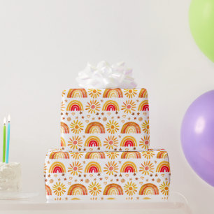 Rainbow Boho Birthday Baby Shower Gender Neutral Geschenkpapier