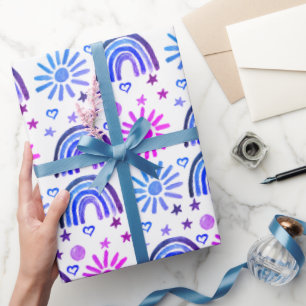 Rainbow Boho Birthday Baby Shower Girl Geschenkpapier