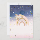 Rainbow Boho Blume Stars Ombre Babydusche Einladung (Rückseite)