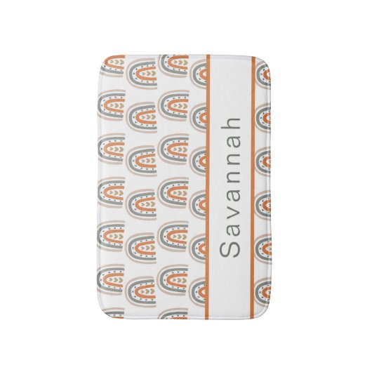 Rainbow boho braunes, graues Mädchen Badematte (Vorderseite Vertikal)